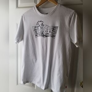 Levi’s Graphic Tee White Logo Palm Print Cotton Classic M